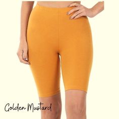 Material: 95% Polyester 5% Spandex Pants Length: Short Pants Closure: Pull On Item: Shorts Buyer: Women Size: Xl Color: Golden Mustard Style: Athletic Features: High Waist, Athletic, Run, Stretch, Lightweight, Casual, Sporty, Loungewear, Soft, 4way Stretch, Plus Size, High Rise, Comfortable, Breathable, Non See Through, Easy Care, Quick Dry Measurements: Waist: 22“. Inseam 8.5’ Approx Measured From Size Small Ship Same/Next Day, Professional Seller. Love It? Buy It! Save More W/ Bundle Benefits: Casual Spring Leggings With Built-in Shorts, Fitted Cotton Bottoms Mid-thigh Length, High Waist Cotton Stretch Biker Shorts, Casual Elastic Biker Shorts For Spring, Stretch Cotton Mid-thigh Length Bottoms, Casual Biker Shorts With Elastic Waistband, Casual Biker Shorts With Short Leg, Casual Elastic Biker Shorts, Cotton Mid-thigh Biker Shorts