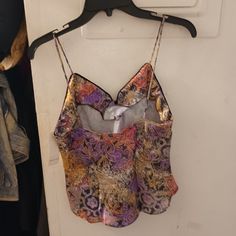 Gorgeous Camisole Top. Vibrant Purple Red Yellow Black Design. Can Be Worn Alone Or With Additional Top. Brand New. 15 X 19" Printed Fitted Camisole Top, Yellow Cotton Camisole, Casual Printed V-neck Camisole, Summer V-neck Printed Camisole, Spring Floral Print V-neck Camisole, Future Mom, Yellow Black, Mom Outfits, Black Design