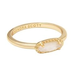 Kendra Scott Emma 14k Gold Over Brass Band Ring - Mother Of Pearl 7 : Target Softie Jewelry, Preppy Jewelry Rings, Everyday Rings Gold, Cute Rings For Teens, Evry Jewels Rings, Preppy Rings, Kendra Scott Rings, Kendra Scott Ring, Bday Wishlist