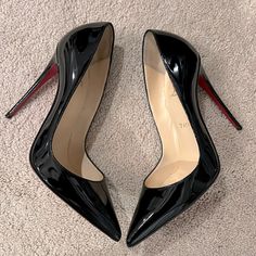 Reposhing This Item I Purchased From @Hotmomsofcville. Love Them But Sadly They Do Not Fit Me. Or Will Trade For Same Size 39. Questions? Leave A Comment Below! Black Luxury Patent Leather Court Shoes, Luxury Black Patent Leather Court Shoes, Black Patent Leather Heels With Red Sole, Black High Heel Court Shoes With Red Sole, Luxury Black Heels With Red Sole, Designer Black Court Shoes With Sculpted Heel, Luxury Black Heels With Round Toe, Business Black 4-inch Heels, Black Classic Patent Leather Heels