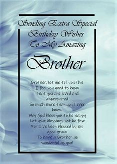 a birthday card with the words brother on it