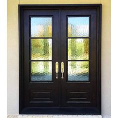 IWD Double Front Iron Wrought Door CID-068 Rustic Style Square Top Double Front Entry Doors, Wrought Iron Entry Doors, Wrought Iron Front Door, Modern Entrance Door, Double Doors Exterior, Iron Front Door, Iron Entry Doors, Doors Exterior, Modern Entrance