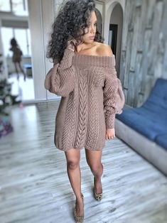 Hand Knitted Sweater Dress off the Shoulders Women Oversized Sweater Open Shoulders Large Sleeves Long Chunky Sweater - Etsy Oversize Sweater Dress Outfit, Sweater Dress Outfit Black Women, Oversized Sweater Dress, Dress And Sneakers Outfit, Woolen Clothes, Knitted Sweater Dress, Sweater Dress Oversized, Sweater Dress Outfit, Oversized Sweater Women