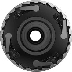 a black and white image of a circular hole sawing wheel with holes in the center