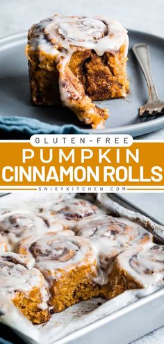 Have a delicious pumpkin recipe for breakfast with these Pumpkin Gluten-Free Cinnamon Rolls! These homemade cinnamon rolls with cream cheese glaze are packed with pumpkin and fall spices. They're an easy pumpkin treat! Gluten Free Pumpkin Cinnamon Rolls, Pumpkin Spice Cinnamon Rolls, Banana Diaries, Gluten Free Fall Recipes, Gluten Free Pumpkin Recipes, Fancy Tea, Fall Baking Recipes