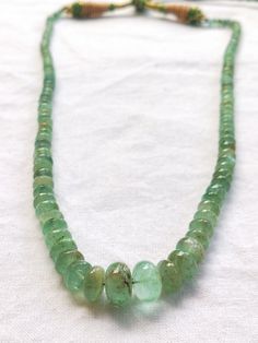 ~ Natural Zambia Emerald Beads ~ Polished rondelle Beads ~ Handmade Indian Necklace ~ Adjustable Length ~ A+ Grade Emerald Precious Beads, Necklace For Her, Indian Necklace, Emerald Bead, May Birthstone, Beads Handmade, Zambia, Natural Emerald, Natural Beads