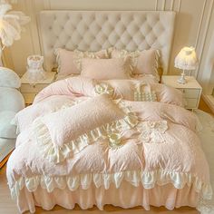 46242200781014|46242200813782|46242200846550 Girly Bedding, Pink Bedding Set, Velvet Bedding, Korean Princess, Velvet Bedding Sets, Teen Bedroom Designs, Pink Bedroom Decor, Winter Bedding, Velvet Bed