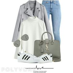 Winter Brunch, Gray Outfit, Gray Outfits, Cool Outfit Ideas, Outfits Jeans, Grey Jacket, Cool Outfit, Mode Casual, Grey Coat