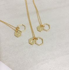 Gifts for women, Initial necklace, personalized necklace, gifts for her, gold jewelry, gold necklace, birthday gifts for her Cheap Gold Charm Necklaces For Bridesmaids, Gold Bridesmaid Necklace, Hexagon Necklace, Dainty Necklaces, Necklace Name, Tarnished Jewelry, Necklace Initial, Initial Necklace Gold, Buy Necklace