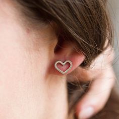 "These heart earrings are a special piece for a romantic nature and a great gift for her on a special occasion. They are great for everyday use and so lightweight, that you'll never feel them. The earrings are approx. 10 mm (3/8\") high. Choose material for the earrings (sterling silver or 9k gold). The earrings are made to order, so it'll take up to 5 days to ship them. You will receive them gift wrapped for no additional charge." Romantic Nature, Heart Studs, Heart Earrings Studs, Earrings Sterling Silver, Sterling Silver Earrings Studs, Slovakia, A Romantic, Heart Earrings, Sterling Silver Earrings