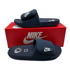 Nike Offcourt Adjust Slide Thunder Blue Men Casual  Sandal DQ9624-400 Size 11 Blue Slides For Summer, Navy Sporty Slides With Cushioned Footbed, Sporty Navy Slides With Cushioned Footbed, Nike Casual Synthetic Flip Flops, Casual Navy Slides With Cushioned Footbed, Casual Blue Flip Flops With Cushioned Footbed, Nike Casual Slip-on Flip Flops, Casual Nike Slip-on Flip Flops, Casual Nike Flip Flops