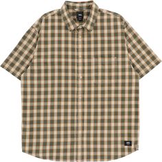 Vans Hadley S/S Shirt - oatmeal/bistro green Homeless Man Outfit, Man Outfit, 2000s Clothes, Business Casual Outfits, Retro Outfits, Collar Shirts, Fitness Inspo, Low Price, Sneakers Fashion