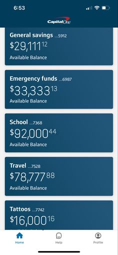 an iphone screen showing the balance and savings