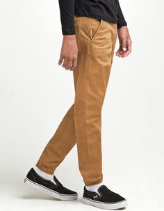 RSQ Twill jogger pants. Twill joggers with an elasticized drawstring waist. Slanted hand pockets with back welt pockets. Elastic cuffs at the leg openings. Approx inseam: 27.5". Approx outseam: 36.5". 97% cotton/3% spandex. Machine wash. Imported. Welt Pockets, Jogger Pants, Right Side, Welt Pocket, Drawstring Waist, Side Zip, Khaki Pants, Zip Pockets, Sweatpants