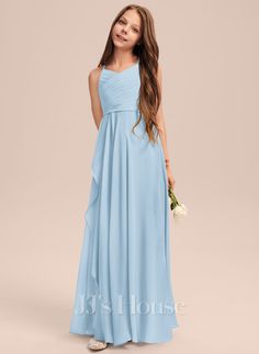 JJ's House Junior Bridesmaid Dresses (268399) | JJ's House Light Blue Junior Bridesmaid Dresses, Kids Bridesmaid Dress, Ella Jane, Spring Bridesmaid Dresses, Junior Bridesmaids, Girls Maxi Dresses, Blue Bridesmaid Dress, Junior Bridesmaid Dress, Cascading Ruffles