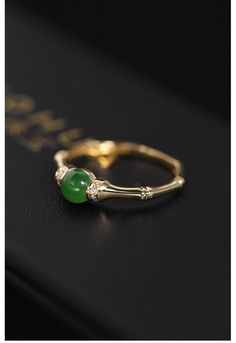 14k Gold Jewelry With Gemstone Accents For May Birthstone, Luxury Gemstone Open Ring Jewelry, Dainty Emerald Open Ring Jewelry, Gold Ring With Gemstone Accents, Dainty Jade Gemstone Jewelry, Elegant Diamond Ring With Gemstone Accents For Gift, Exquisite Jade Jewelry For Anniversary, Green Gemstone Accents 14k Gold Jewelry, 14k Gold Jewelry With Green Gemstone Accents