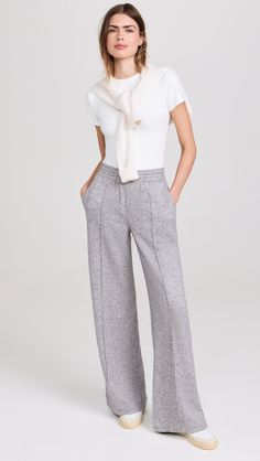 PAIGE Harper Trousers | Shopbop Pin Tucks, New Arrivals, Top Brands, Wide Leg, Dry Clean, Trousers, Elastic, Luxury Fashion, Grey