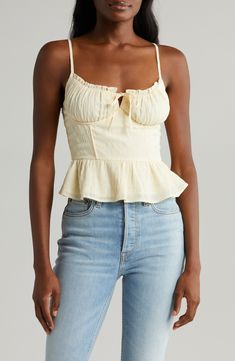 All in Favor Peplum Bustier Camisole | Nordstrom Peplum Bustier, Uni Fits, Xmas 2022, Abercrombie Girls, Outfit Pieces, Sarah Shahi, Ibiza Outfits, Coastal Granddaughter, 30s Fashion