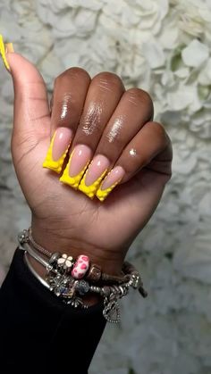 Long Acrylic Nail Designs, Colored Acrylic Nails, French Tip Acrylic Nails, Long Acrylic Nails Coffin, Exotic Nails, Long Square Acrylic Nails, Unique Acrylic Nails