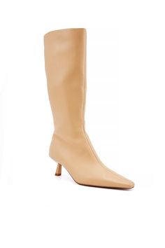 The Freya Sand Boot by Nakedvice is a sand colour knee high boot crafted from rich nappa leather. Designed to be your new go-to leather knee high boot, The Freya Sand Boot is here just in time to elevate your summer wardrobe. Size: 5, 6, 7, 8, 9, 10, 11; Colour: SAND Beige Leather Knee-high Boots With Pointed Toe, Chic Beige Wide Calf Knee-high Boots, Knee-high Calf Leather Boots For Spring, Beige Leather Knee-high Boots With Comfort Fit, Beige Leather Knee-high Heeled Boots, Beige Leather Knee-high Boots Medium Width, Wide Calf Faux Leather Knee-high Boots With Almond Toe, Beige Leather Knee-high Boots For Spring, Beige Leather Knee-high Boots For Work