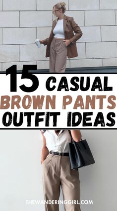 Save this pin for 15+ super cute brown pants outfit ideas including light brown and dark brown pants outfits! Whether you want to wear brown pants outfits for work, brown pants with a green top, summer brown pants outfits, casual fall outfits, brown linen pants, or classy brown pants outfits, you'll love these style ideas. Tap now to learn exactly what to wear with brown pants! Brown Pants Ideas Outfit, Black Polo Shirt Outfit Woman, Cute Brown Pants, Light Brown Pants Outfit, Brown Pants Outfit Ideas, Casual Brown Pants, Brown Trousers Outfit