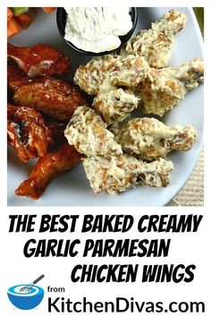 the best baked creamy garlic parmesan chicken wings