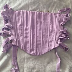 Previous Sold Listing Was Canceled. Lilac Corset Detail Crop Top With Exposed Back Zipper. Side Corset Detailing Is Fully Adjustable. Perfect For A Going Out Top. Strapless Corset Top, Purple Corset, Strapless Corset, Strappy Top, Women Corset, Corset Top, Light Purple, Skirt Leather, Casual Skirts