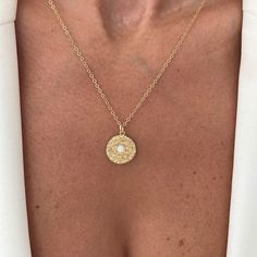 Gold Filled Coin Necklace Opal Charms Layering Gold Filled - Etsy Necklace Layering Gold, Gold Medallion Necklace, Necklace Opal, Gold Coin Necklace, Gold Medallion, Necklace Layering, Protection Necklace, Medallion Necklace, Gold Necklace Layered