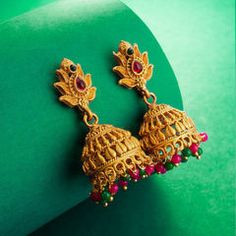 Gold Rodium Polish Green, Pink and Majenta, Red and Maroon color Earrings in Metal Alloy studded with Beads Color Earrings, Gold Earrings Designs, Green Earrings, Maroon Color, Metal Earrings, Designer Earrings, Gold Earrings, Beads, Green