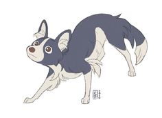 a drawing of a dog with big eyes