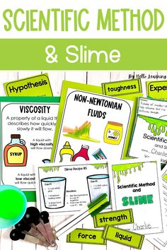 the science method for fluff and slime is shown in green with text that reads,