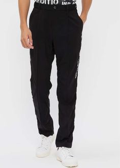 Polyester blend soccer stretch pants in black.  rubber brand logo on the inside of the waist  regular fit    92% polyester 8% polyurethane  made in china. Sea Ny, Simon Miller, Dad Day, Something Went Wrong, Stretch Pants, Summer Accessories, Made In China, Black Rubber, Black Pants