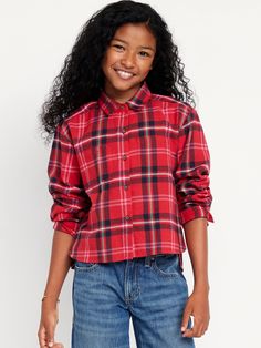 pointed collar long sleeves patch pockets at chest full-length button-front all-over plaid loose fit through body hits at waistmachine wash according to the care instruction label  . Best Holiday gift for Kids , perfect Shirts for Christmas! Red Tartan, Family Maternity, Family Pajamas, Long Sleeve Plaid, Gift For Kids, Perfect Shirt, Flannel Shirt, Toddler Boys, Shirts For Girls