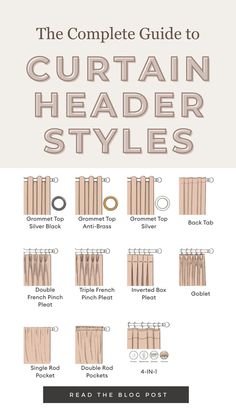 the complete guide to curtain header styles for different types of curtains and drapes