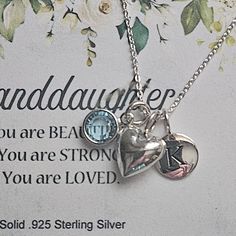 Granddaughter Necklace 925 Sterling Silver, Granddaughter Gifts, Birthstone Necklace, Initial Necklace, Personalized Gift for Granddaughter - Etsy Gift For Granddaughter, Granddaughter Necklace, Cross Charm Necklace, Tiny Cross, Sterling Silver Cross Necklace, Angel Wing Necklace, Christian Necklace, Faith Christian, Necklace Cross