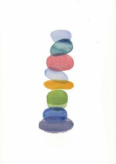 a drawing of a stack of rocks on top of each other