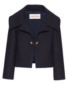 Casual Jackets For Women, Oversize Collar, Valentino Ready To Wear, Valentino Jacket, Badass Style, Casual Jackets, Full Look, Workout Jacket, Tweed Jacket