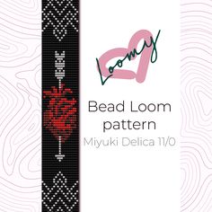 the bead loom pattern is designed to look like a heart and cross stitch