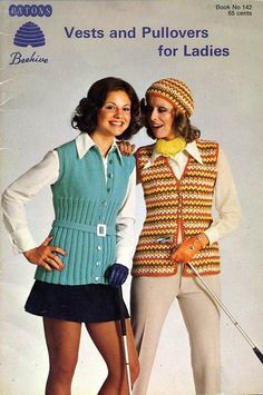 70s Outfits Women, Crochet Vest Outfit, 70s Women Fashion, Women's Vests, 70’s Fashion, Sweater Vests