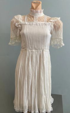 Vtg 80s Gunne Sax Jeunes Frilles by Jessica Mcclintock Girls White Gauze Lace Mesh Frilly Party Dress Boho Wedding White Summer Formal Wear - Etsy Cottagecore Party Dresses For Spring, Spring Party Cottagecore Dresses, Cottagecore Dresses For Summer Parties, Cottagecore Summer Party Dresses, Feminine Vintage Dress For Summer Party, Feminine Vintage Summer Party Dress, Feminine Summer Party Vintage Dress, Sheer Lace Dress For Summer, Sheer Lace Summer Dress