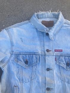 "Make this classic Levis jacket a staple in your closet. Brand: Levis Estimate Size: Medium Beautiful wear as shown in images Length: 23\" Bust: 40\" Waist: 39\" Shoulder: 16\" Sleeve: 23\"" Classic Medium Wash Outerwear For Everyday, Classic Medium Wash Everyday Outerwear, Classic Everyday Outerwear In Medium Wash, Classic Light Wash Relaxed Fit Denim Jacket, Classic Light Wash Long Sleeve Denim Jacket, Classic Denim Outerwear With Relaxed Fit, Classic Denim Relaxed Fit Outerwear, Classic Washed Denim Jacket, Classic Collared Denim Jacket