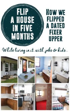 a flyer for a house in five months with pictures of different rooms and furnitures