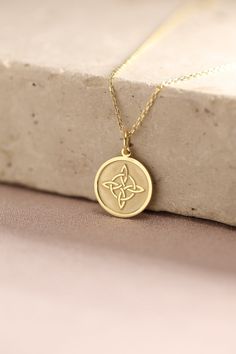 Gold Quaternary Pendant - Quaternary Gold Necklace ● Material of pendant: Solid Gold 14k ( REAL GOLD ) ● Metal Stamp: 14k ( REAL GOLD ) ● The pendant is available in 5 sizes: - 12,7 mm / 0.5 inches (Diameter) - 14,0 mm / 0,55 inches ( Diameter ) In the photos - 15,3 mm / 0.6 inches ( Diameter ) - 16,5 mm / 0,65 inches ( Diameter ) - 19,1 mm / 0,75 inches ( Diameter ) ( In the photos the size is 14mm / 0.55 inches Diameter ) ( Jump Ring inner diameter: 4 mm ) ● Material of chain: Solid gold 14k ( Personalized Amulet Necklaces For Anniversary, Personalized Amulet Necklace For Anniversary, 14k Gold Medallion Necklace Amulet Style As A Gift, 14k Gold Amulet Medallion Necklace As A Gift, Amulet Style Engraved Necklace For Anniversary, Engraved Amulet Necklace For Anniversary, Round Birthstone Necklace For Celebration, 14k Gold Pendant Medallion Necklace As Gift, 14k Gold Engraved Medallion Necklace As Gift