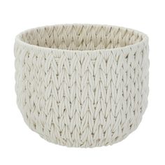 a white knitted bowl on a white background