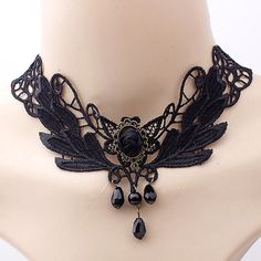 Collier ras du cou Collier Pendentif For Femme Soirée Halloween Mascarade Pierres synthétiques Cristal Dentelle Multirang Noir de 2024 ? CAD $5.99 Kalung Choker, Gothic Necklaces, Black Lace Necklace, Black Lace Choker Necklace, Gothic Choker Necklace, Tattoo Choker Necklace, Black Lace Choker, Lace Choker Necklace, Tattoo Choker