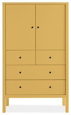 an image of a yellow dresser with drawers