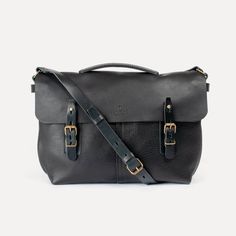 LUCIEN satchel bag I Leather satchel bag I Made in France | Bleu de chauffe On-the-go Black Bag With Detachable Strap, Black On-the-go Bag With Detachable Strap, Modern Black Rectangular Saddle Bag, Classic Black Pouch Bag, Black Laptop Bag Satchel For Daily Use, Chic Black Camera Bag For Everyday Use, Black Laptop Bag For Daily Use, Rectangular Black Flap Bag For Travel, Black Top Handle Briefcase With Removable Pouch