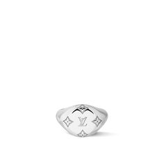 This strikingly contemporary signet ring was created for the new les gastons vuitton collection, a tribute to the memory of louis vuitton’s grandson gaston-louis vuitton. Recalling his love of family, its design features a creative reinterpretation of the famous monogram signature finely engraved on hand-polished white gold. A timeless, distinctive jewel, and an emblem of the house’s heritage. Luxury Signet Ring For Anniversary, Luxury Engraved Ring For Anniversary, Luxury Engraved Ring With Vs Clarity, Designer Rings With Polished Finish For Everyday Luxury, Luxury Silver Signet Ring With Vs Clarity, Luxury Sterling Silver Signet Ring, Luxury White Gold Engraved Signet Ring, Designer White Gold Rings For Everyday Luxury, Luxury Silver Signet Ring