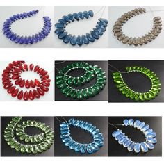 six different colors of glass beaded bracelets