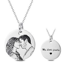 PRICES MAY VARY. Charms love token: Personalized photo pendant to your beautiful moments freeze in your necklace above. Picture necklace is special and the nice gifts for your lover or yourself. Material: 925 sterling sliver pendant & Rolo chain.Pendant diameter: 0.71in. Pendant thickness: 0.05in. Comes with a jewelry gift box. No extra wrapping needed. This necklace is a perfect gift for Lovers, Couple, Bridal, Mother, Girlfriend, Sister, Friend, Wife, Daughter, Grandma, Women, Aunt. Gift givin Color Gifts, Family Birthstone Necklace, Picture Necklace, Picture Engraving, Photo Necklace, Photo Pendant, Jewelry Images, Engraved Necklace, Necklace Sterling Silver